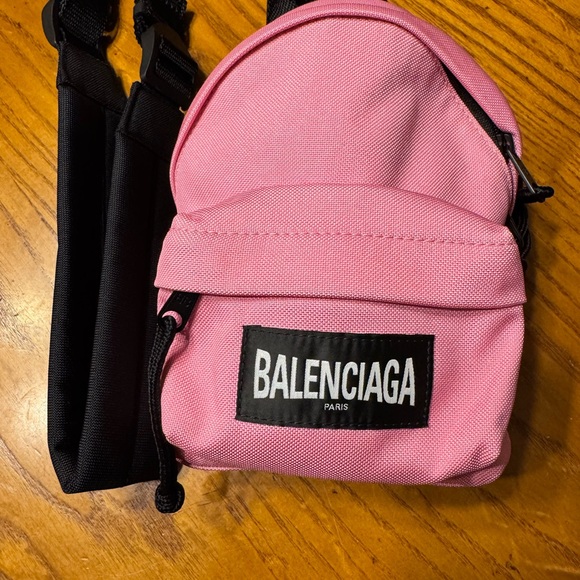 Balenciaga Pink Nylon Oversized Mini Backpack Crossbody Bag - Picture 1 of 10